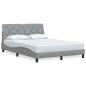Preview: Bettgestell ohne Matratze Hellgrau 140x200 cm Stoff