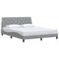 Preview: Bettgestell ohne Matratze Hellgrau 160x200 cm Stoff