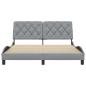 Preview: Bettgestell ohne Matratze Hellgrau 160x200 cm Stoff