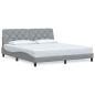Preview: Bettgestell ohne Matratze Hellgrau 180x200 cm Stoff