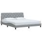 Preview: Bettgestell ohne Matratze Hellgrau 180x200 cm Stoff