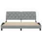 Preview: Bettgestell ohne Matratze Hellgrau 180x200 cm Stoff