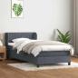 Preview: ARDEBO.de - Boxspringbett mit Matratze Dunkelgrau 80x220 cm Samt