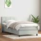 Preview: ARDEBO.de - Boxspringbett mit Matratze Hellgrau 80x210 cm Samt