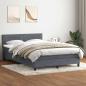 Preview: ARDEBO.de - Boxspringbett mit Matratze Dunkelgrau 160x210 cm Samt