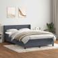 Preview: ARDEBO.de - Boxspringbett mit Matratze Dunkelgrau 160x210 cm Samt