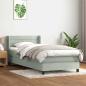 Preview: ARDEBO.de - Boxspringbett mit Matratze Hellgrau 80x210 cm Samt