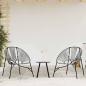 Preview: ARDEBO.de - Gartenstuhl-Set 3-tlg. Schwarz und Hellgrau Poly Rattan