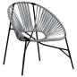 Preview: Gartenstuhl-Set 3-tlg. Schwarz und Hellgrau Poly Rattan
