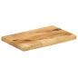 Preview: Tischplatte 60x30x2,5 cm Baumkante Massivholz Raues Mangoholz