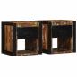Preview: ARDEBO.de - Nachttische 2 Stk. Mehrfarbig 40x35x40 cm Altholz Massivholz