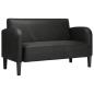 Preview: Zweisitzer-Sofa Schwarz 110 cm Kunstleder