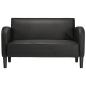 Preview: Zweisitzer-Sofa Schwarz 110 cm Kunstleder