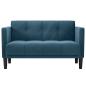 Preview: Zweisitzer-Sofa Blau 111 cm Samt