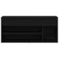 Preview: Schuhbank Schwarz Eichen-Optik 102x30,5x45 cm Holzwerkstoff