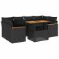Preview: 6-tlg. Garten-Sofagarnitur mit Kissen Schwarz Poly Rattan
