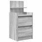 Preview: Nachttisch mit 2 Schubladen Grau Sonoma 38x34x80 cm