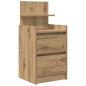 Preview: Nachttisch mit 2 Schubladen Artisan-Eiche 38x34x80 cm