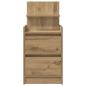 Preview: Nachttisch mit 2 Schubladen Artisan-Eiche 38x34x80 cm