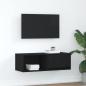 Preview: ARDEBO.de - TV-Schrank Schwarz Eichen-Optik 80x31x25,5 cm Holzwerkstoff