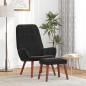 Preview: ARDEBO.de - Relaxsessel mit Hocker Schwarz Samt