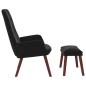Preview: Relaxsessel mit Hocker Schwarz Samt