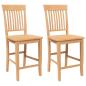 Preview: Barhocker 2 Stk. Natur Massivholz Gummibaum