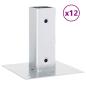 Preview: Pfostenträger Quadratisch 12 Stk. Silber 46x46mm Stahl Verzinkt