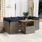 Preview: ARDEBO.de - 7-tlg. Garten-Sofagarnitur mit Kissen Grau Poly Rattan
