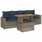 Preview: 5-tlg. Garten-Sofagarnitur mit Kissen Grau Poly Rattan
