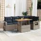 Preview: ARDEBO.de - 6-tlg. Garten-Sofagarnitur mit Kissen Grau Poly Rattan