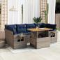 Preview: ARDEBO.de - 7-tlg. Garten-Sofagarnitur mit Kissen Grau Poly Rattan