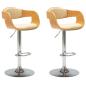 Preview: Barhocker 2 Stk. Creme Bugholz und Kunstleder