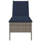 Preview: Sonnenliege mit Auflage Grau 55x200x44 cm Poly Rattan