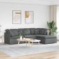 Preview: ARDEBO.de - Modulares Sofa mit Fu?hocker Kissen Stoff Dunkelgrau