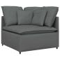 Preview: Modulares Sofa mit Fu?hocker Kissen Stoff Dunkelgrau