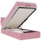 Preview: Ottomane Bett mit Matratze & LEDs Rosa 80x200 cm Samt