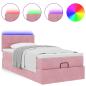 Preview: Ottomane Bett mit Matratze & LEDs Rosa 80x200 cm Samt