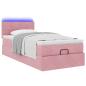 Preview: Ottomane Bett mit Matratze & LEDs Rosa 80x200 cm Samt