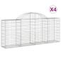 Preview: Gabionen mit Hochbogen 4 Stk. 200x30x80/100 cm Verzinktes Eisen