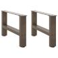 Preview: Couchtischbeine Naturstahl 2 Stk. 50x(30-31) cm Stahl