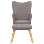 Preview: Schaukelstuhl mit Hocker Stoff Taupe