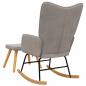 Preview: Schaukelstuhl mit Hocker Stoff Taupe