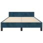 Preview: Bettgestell ohne Matratze Dunkelblau 120x190 cm Samt