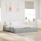 Preview: Ottoman-Bett ohne Matratze Hellgrau 200x200 cm Samt