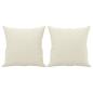 Preview: 2-Sitzer-Sofa mit Zierkissen Creme 120 cm Samt