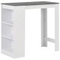 Preview: ARDEBO.de - Bartisch mit Regal Wei? 110x50x103 cm