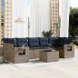 Preview: ARDEBO.de - 8-teiliges Gartensofa-Set mit Kissen, grau, Polyrattan