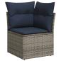 Preview: 7-teiliges Gartensofa-Set mit Kissen, grau, Polyrattan
