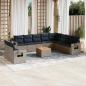 Preview: ARDEBO.de - 11-teiliges Gartensofa-Set mit Kissen, grau, Polyrattan
